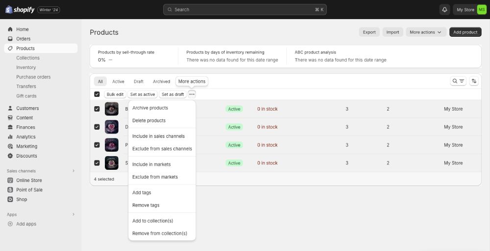 Shopify full featured online store for selling art