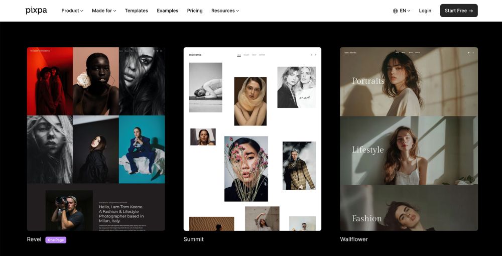 Pixpa vs Squarespace for artists: Pixpa templates