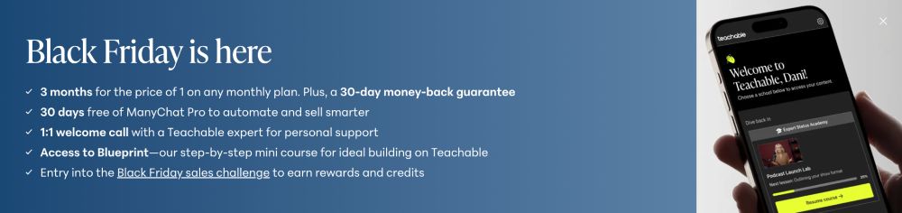 Teachable black friday