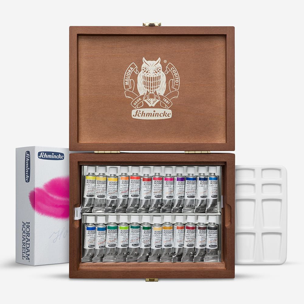 The best luxury watercolor sets come in handcrafted wooden boxes.