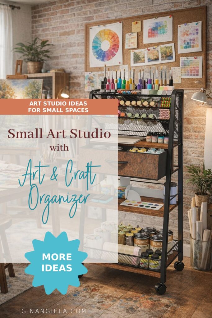 art studio with rolling cart (pin)