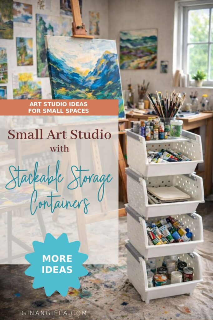 art studio with storage boxes (pin)