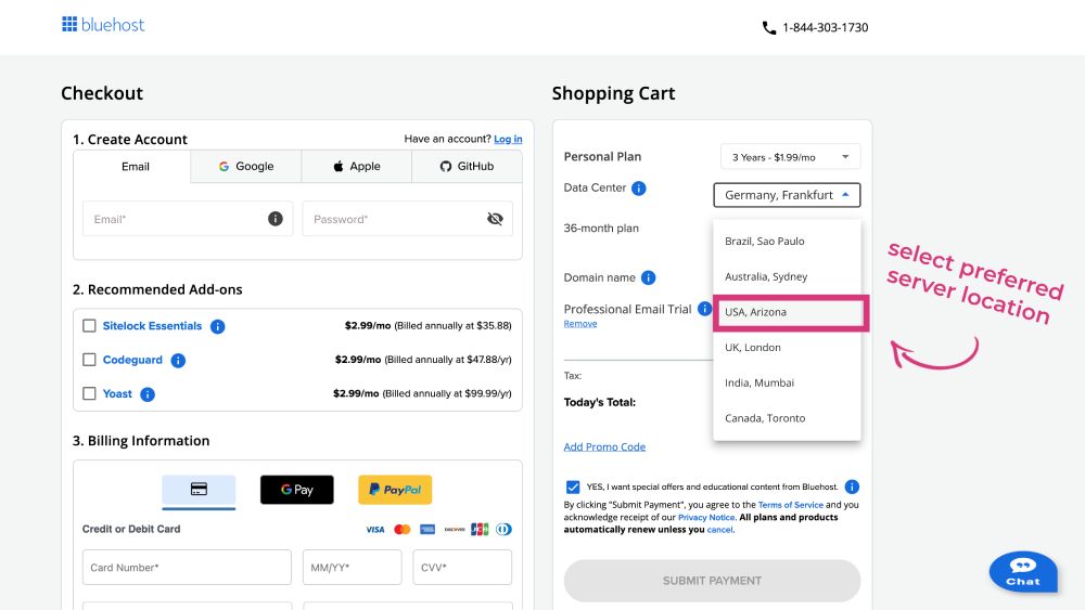 Checkout Bluehost