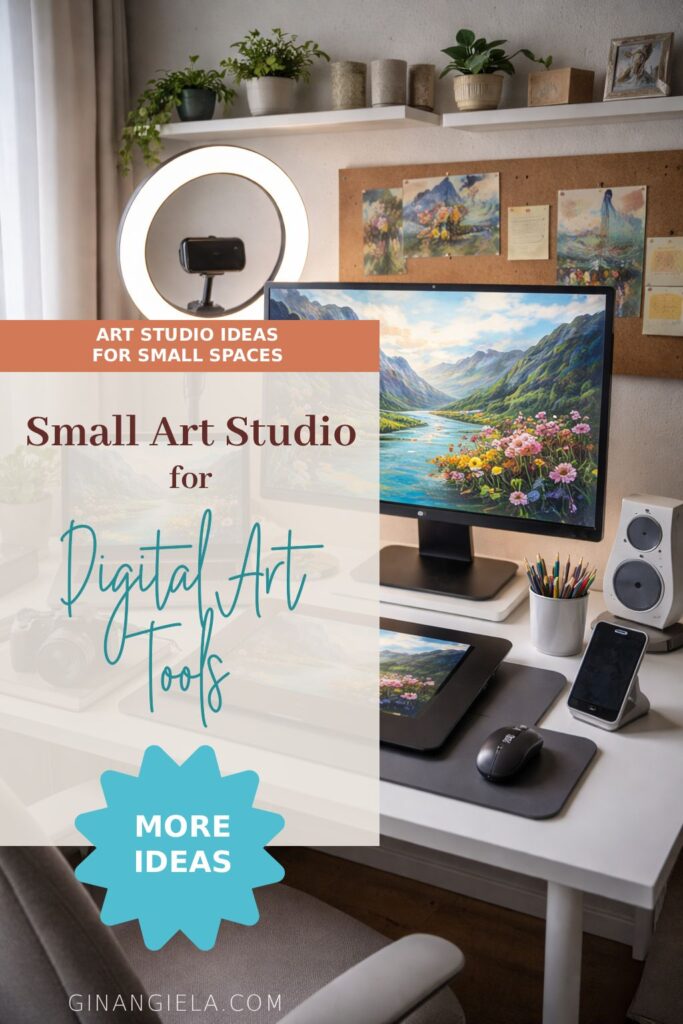 digital art studio for small spaces (pin)