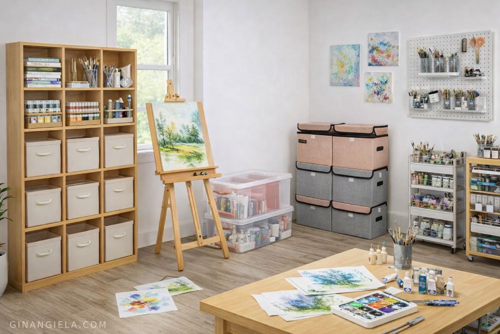 Storage boxes for art supplies