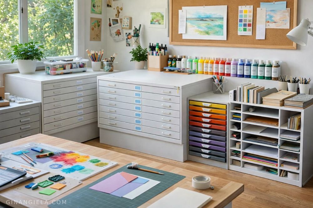 flat file art supply storage ideas