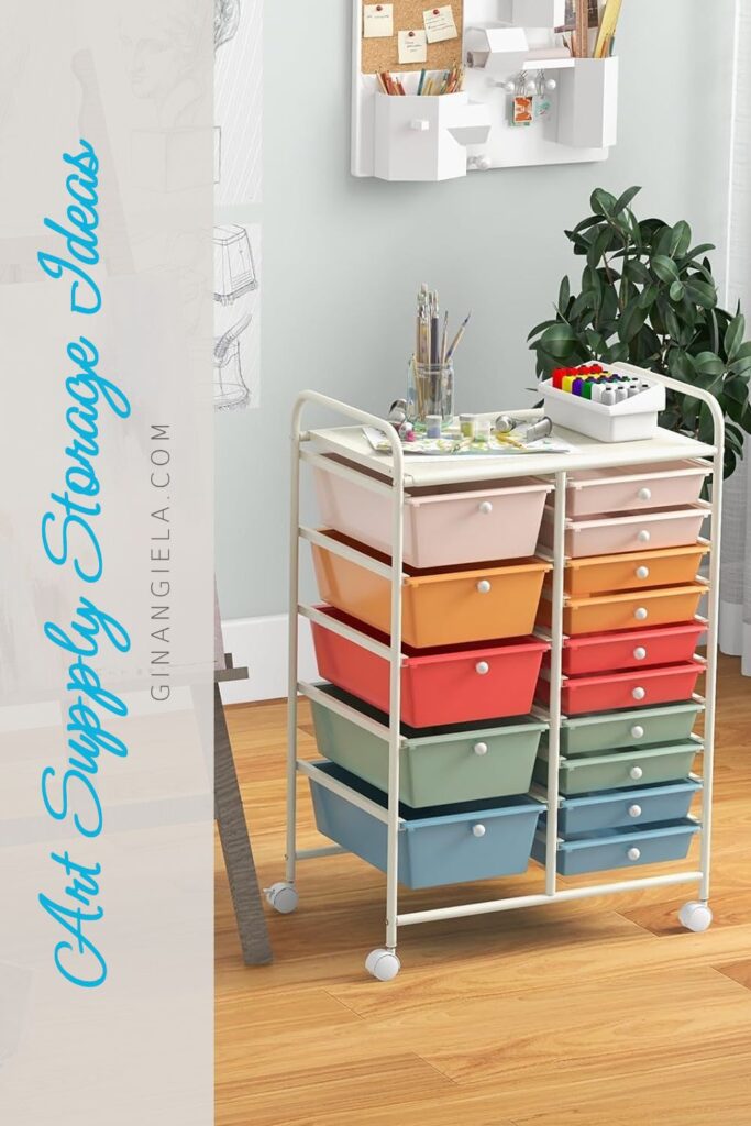 rolling cart with drawers for art supplies