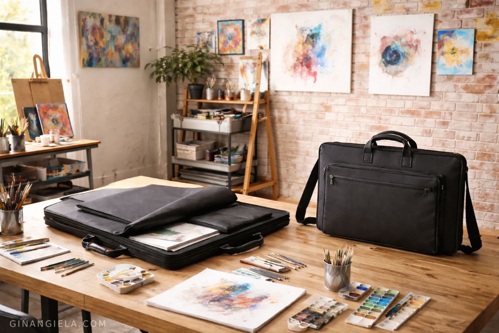 store art in portfolio cases