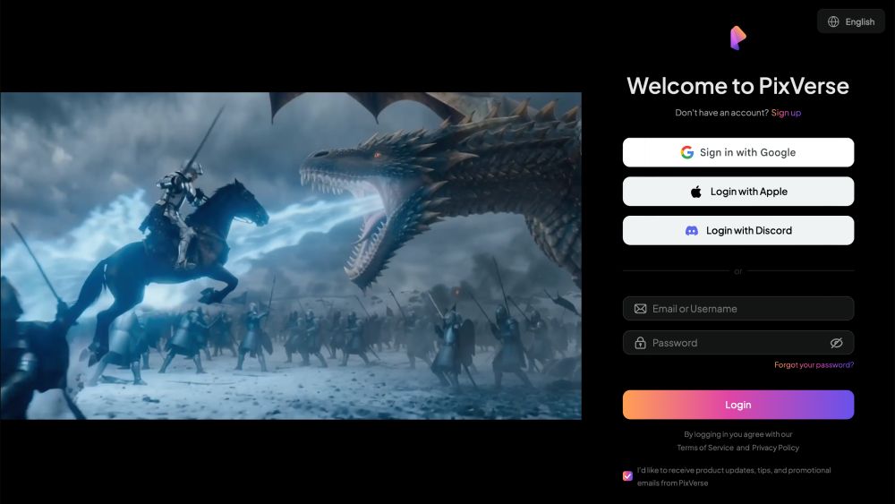 Register a free account on PixVerse AI to turn your art into movie