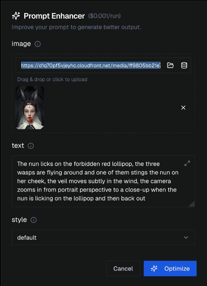 You can use WaveSpeed AI’s native prompt enhancer to improve the wording