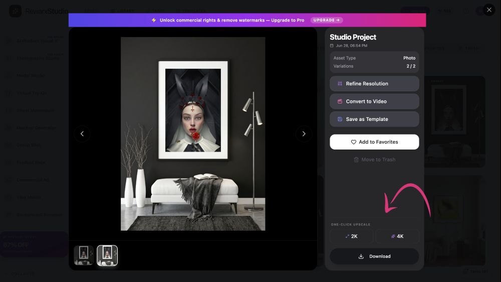 RewarxStudio upscale