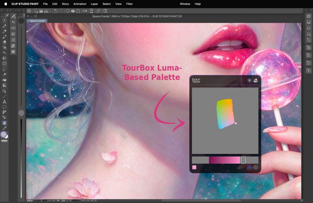 TourBox Luma-Based Palette