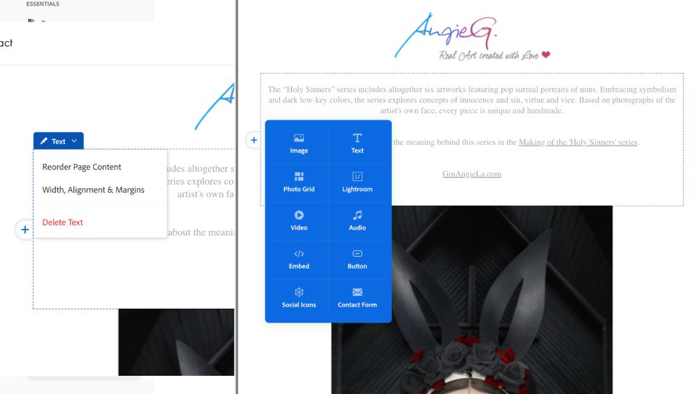 Adobe Portfolio's customization options are truly versatile.