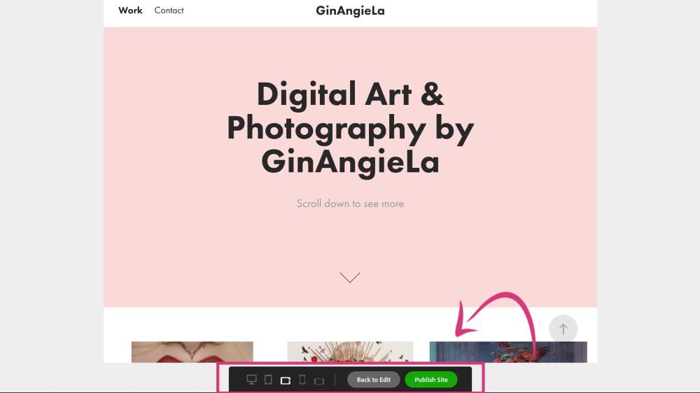 I like that the preview options show you how your site looks on both horizontal and vertical tablet and mobile devices