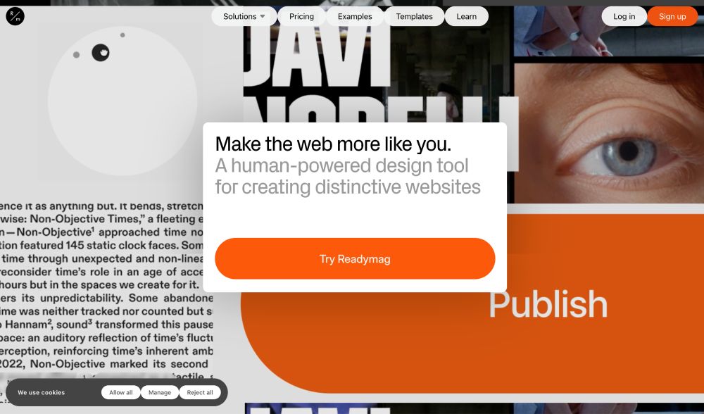 Readymag's website felt cluttered and confusing at first glance.